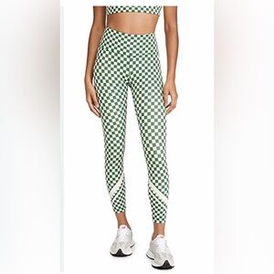 Tory Sport Green and White Checkered Women’s Leggings